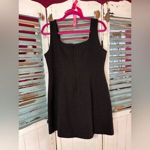 Antonio Melani Black Tweed Shift Dress Beaded Neckline Size 10